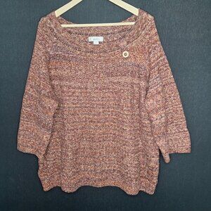 💙 CJ.Banks Oversized Thick Warm Knit Sweater Size XL/2X Stretch Boxy Relaxed Fi